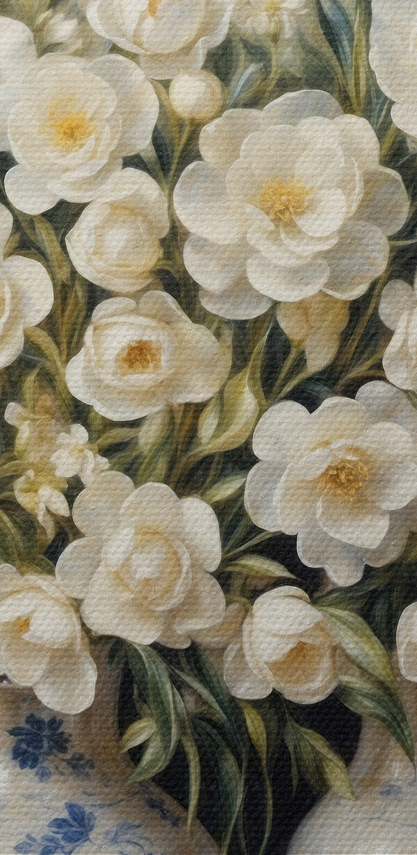 Peinture de fleurs blanches dans des vases Peinture de fleurs blanches dans des vases