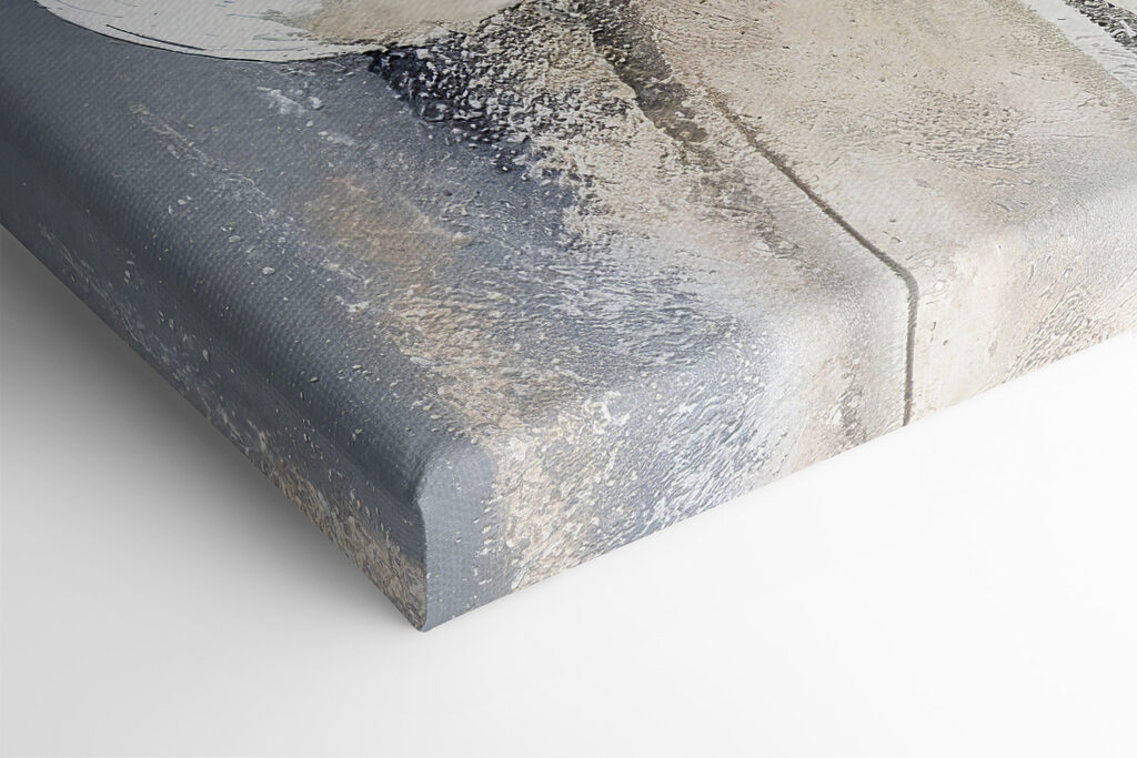 A painting of flowers on a grey background