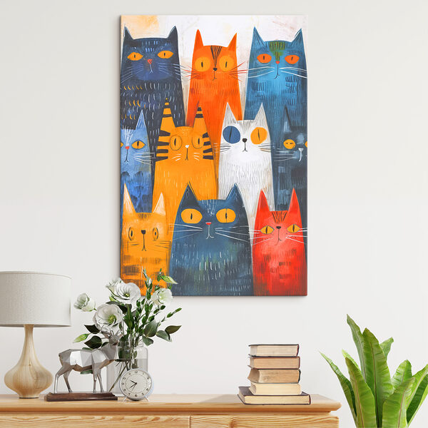 Un groupe de chats de couleurs différentes Un groupe de chats de couleurs différentes