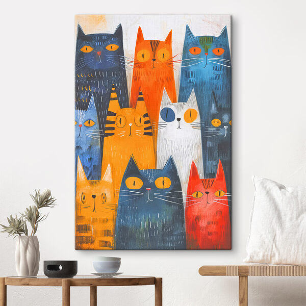 Un groupe de chats de couleurs différentes Un groupe de chats de couleurs différentes
