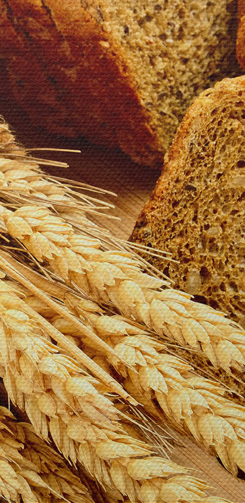 A group of bread on a cutting board