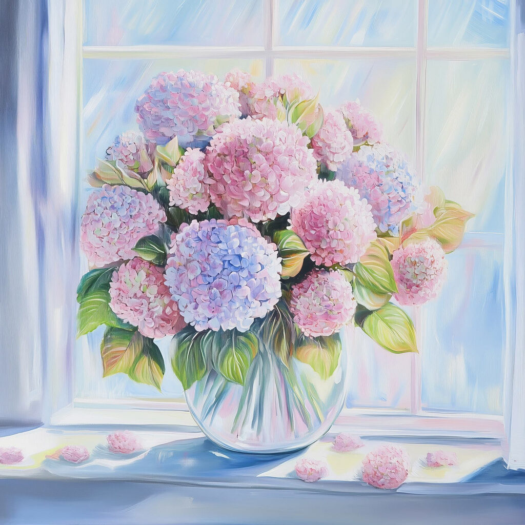 Painting of a vase of flowers