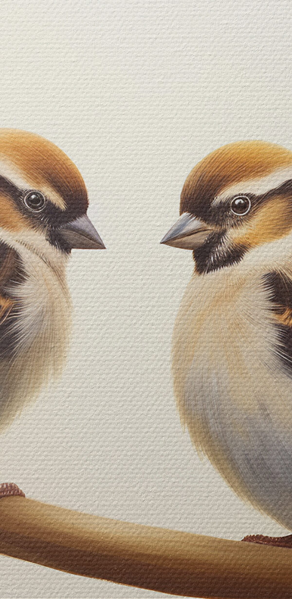 Deux oiseaux sur une branche Deux oiseaux sur une branche