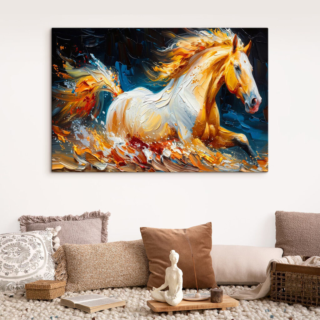 A painting of a horse