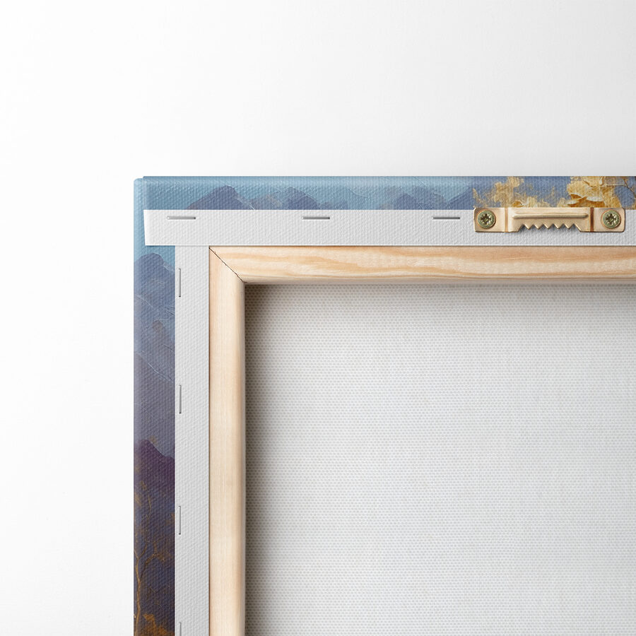 Une peinture d'arbres et d'eau