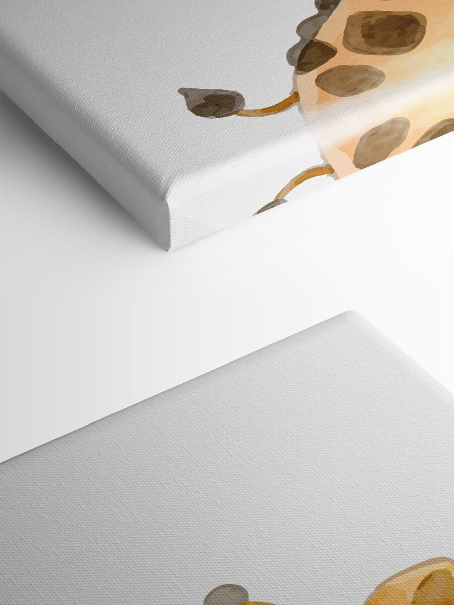 Une girafe sur fond blanc