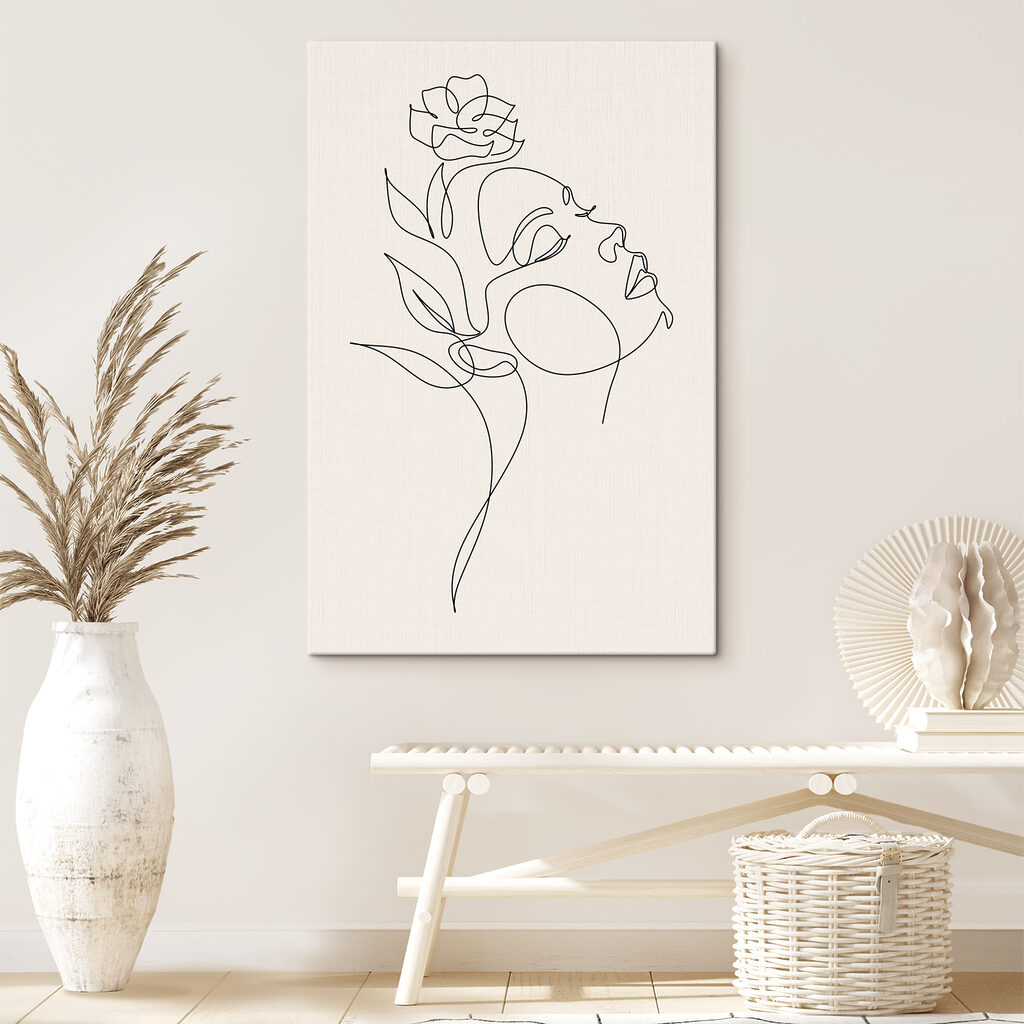 A drawing of a woman's face