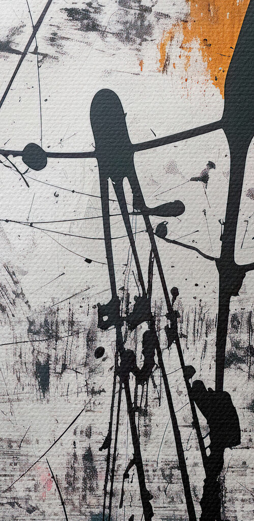 A painting of splattered paint