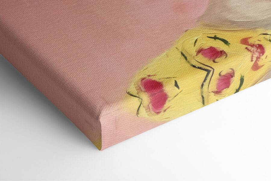 Peinture d'une femme avec des fleurs dans les cheveux