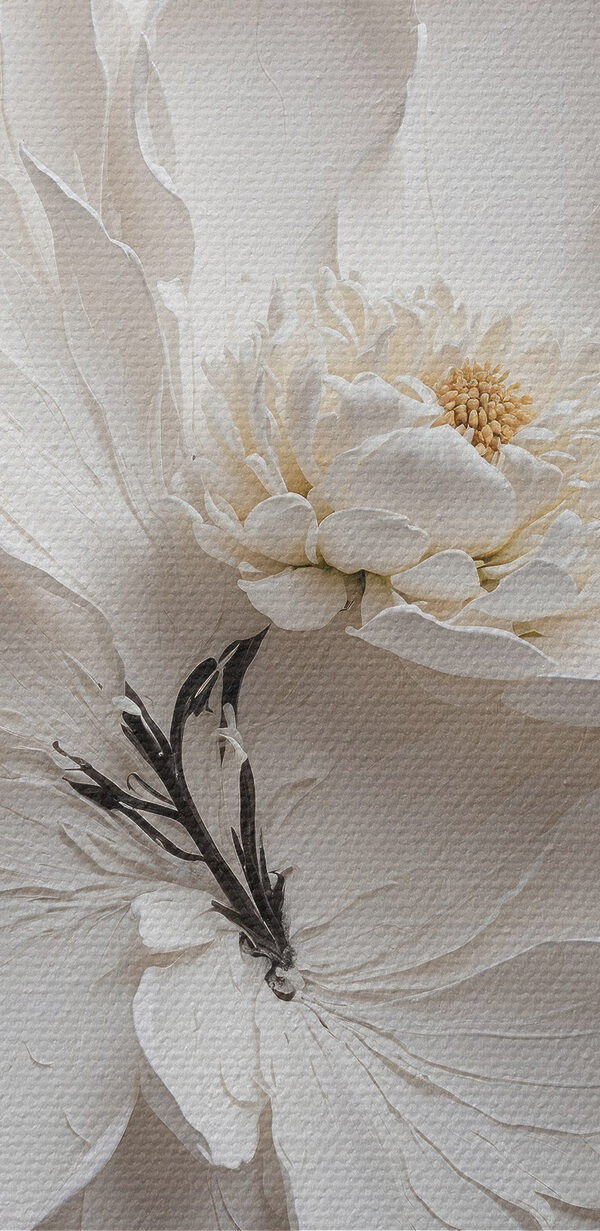Une fleur blanche avec de la peinture noire Une fleur blanche avec de la peinture noire