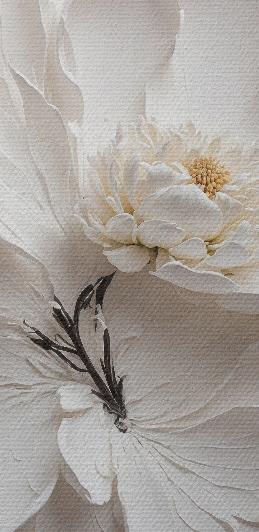 Une fleur blanche avec de la peinture noire Une fleur blanche avec de la peinture noire