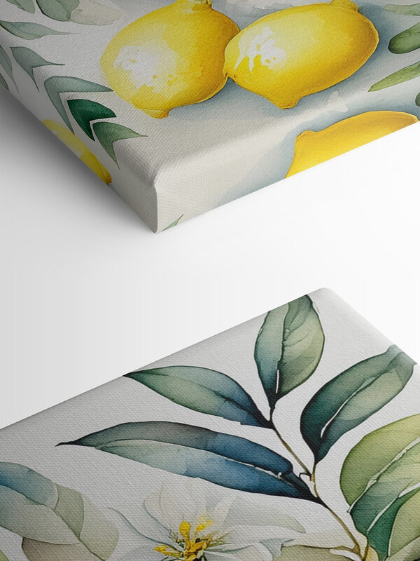 Une peinture de citrons et une tasse de thé Une peinture de citrons et une tasse de thé