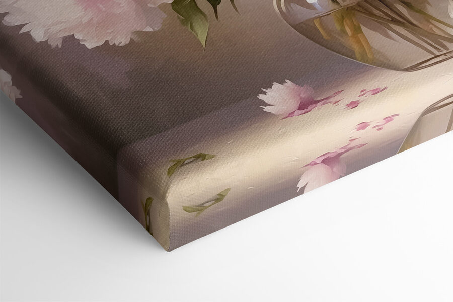 Un vase de fleurs roses