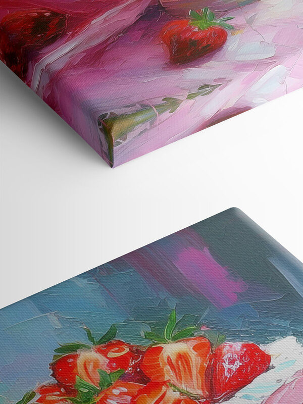 Peinture d'un gâteau surmonté de fraises Peinture d'un gâteau surmonté de fraises