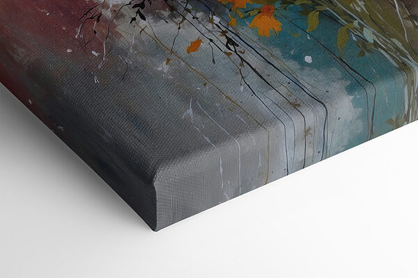 Une peinture de fleurs et de feuilles Une peinture de fleurs et de feuilles