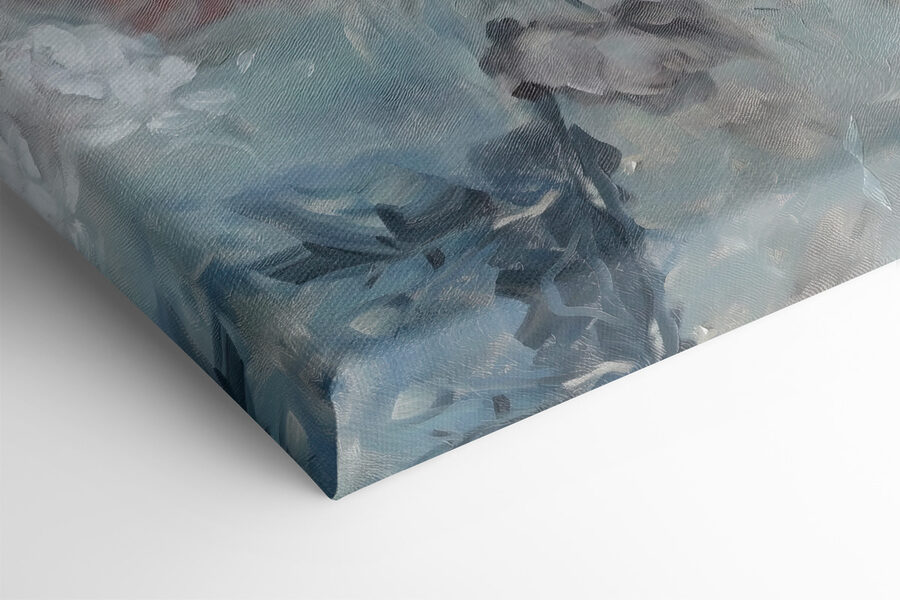 Peinture de fleurs sur fond bleu Peinture de fleurs sur fond bleu