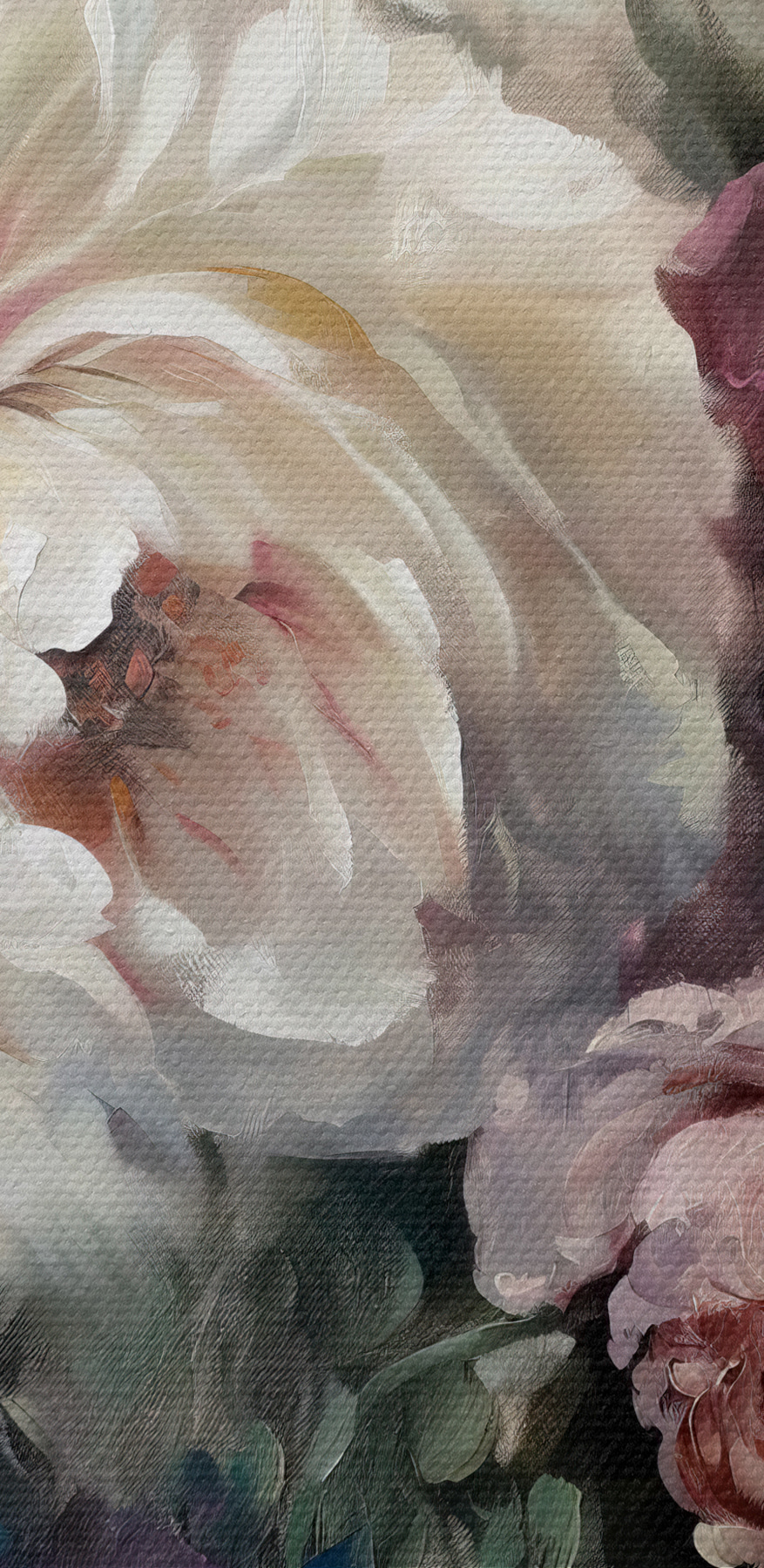 Peinture de fleurs sur fond bleu Peinture de fleurs sur fond bleu