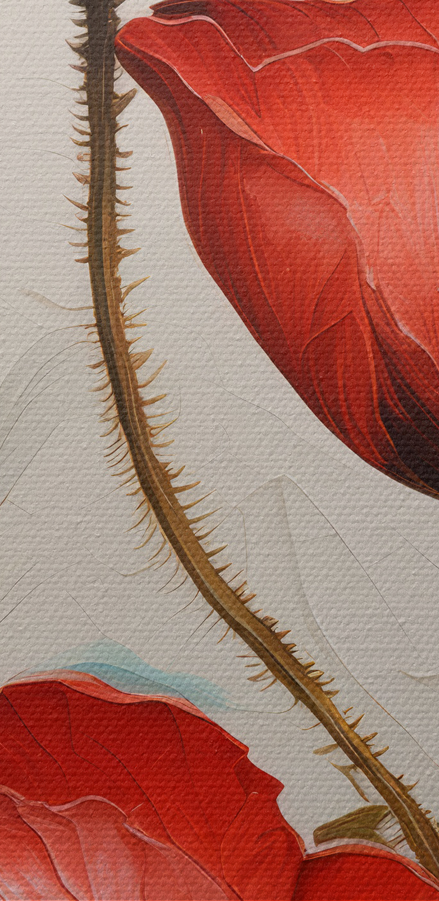 Un tableau de fleurs rouges