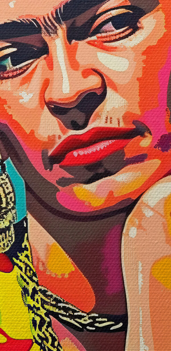 A painting of a woman with flowers in her hair A painting of a woman with flowers in her hair