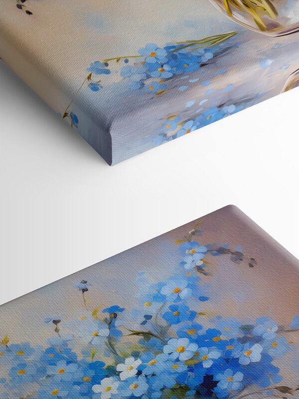 Peinture de fleurs bleues dans un vase Peinture de fleurs bleues dans un vase
