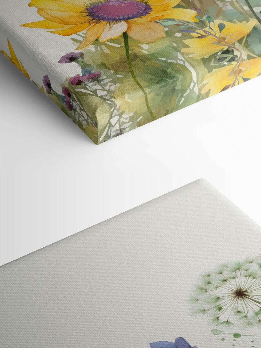 Une peinture de fleurs et de plantes