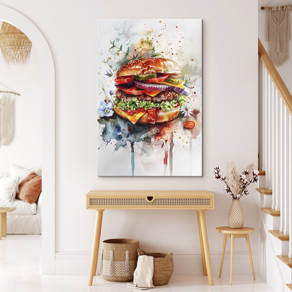 Aquarelle d'un hamburger Aquarelle d'un hamburger