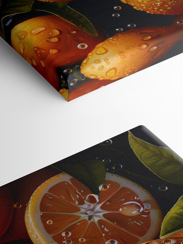 Group of oranges with water drops on them