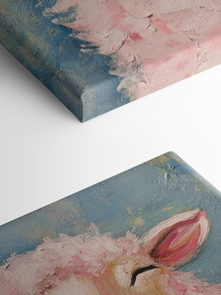Peinture d'un mouton rose Peinture d'un mouton rose