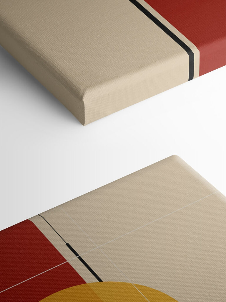 Colorful art piece with circles and lines