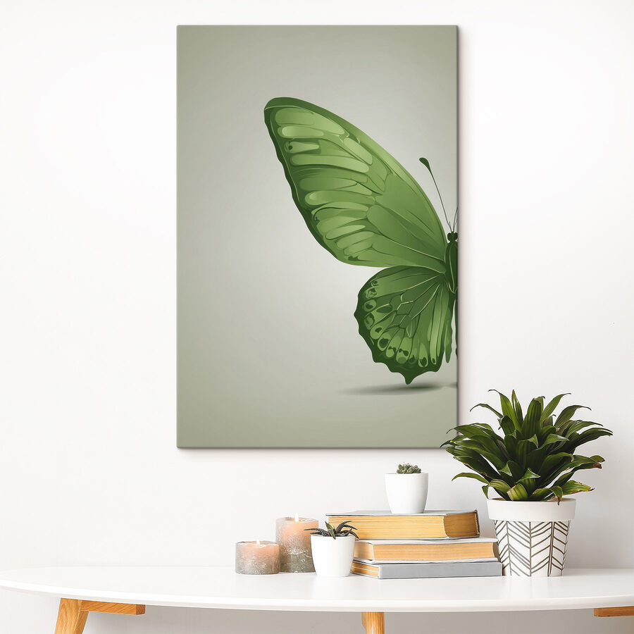 Papillon vert avec ailes