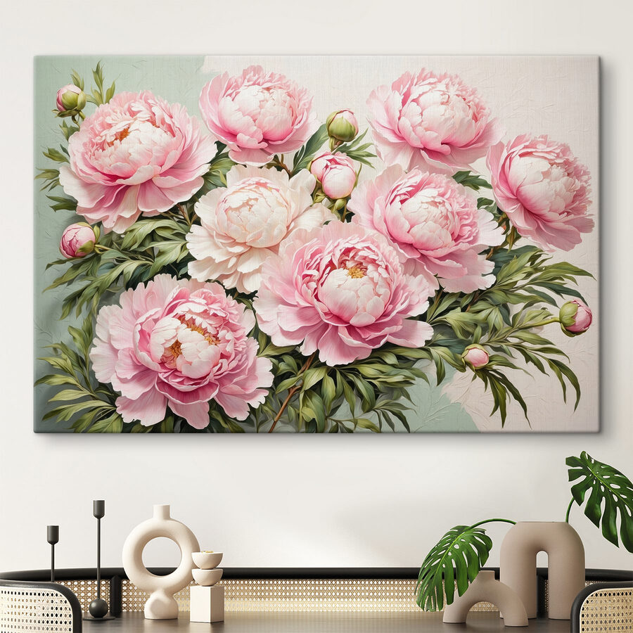 Groupe de fleurs roses
