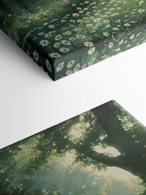 Forêt avec arbres et fleurs Forêt avec arbres et fleurs