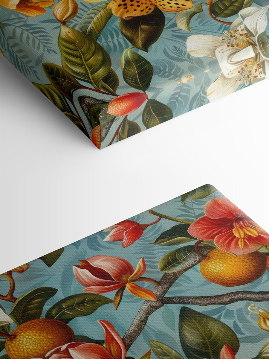 Motif floral avec des oranges et des fleurs Motif floral avec des oranges et des fleurs