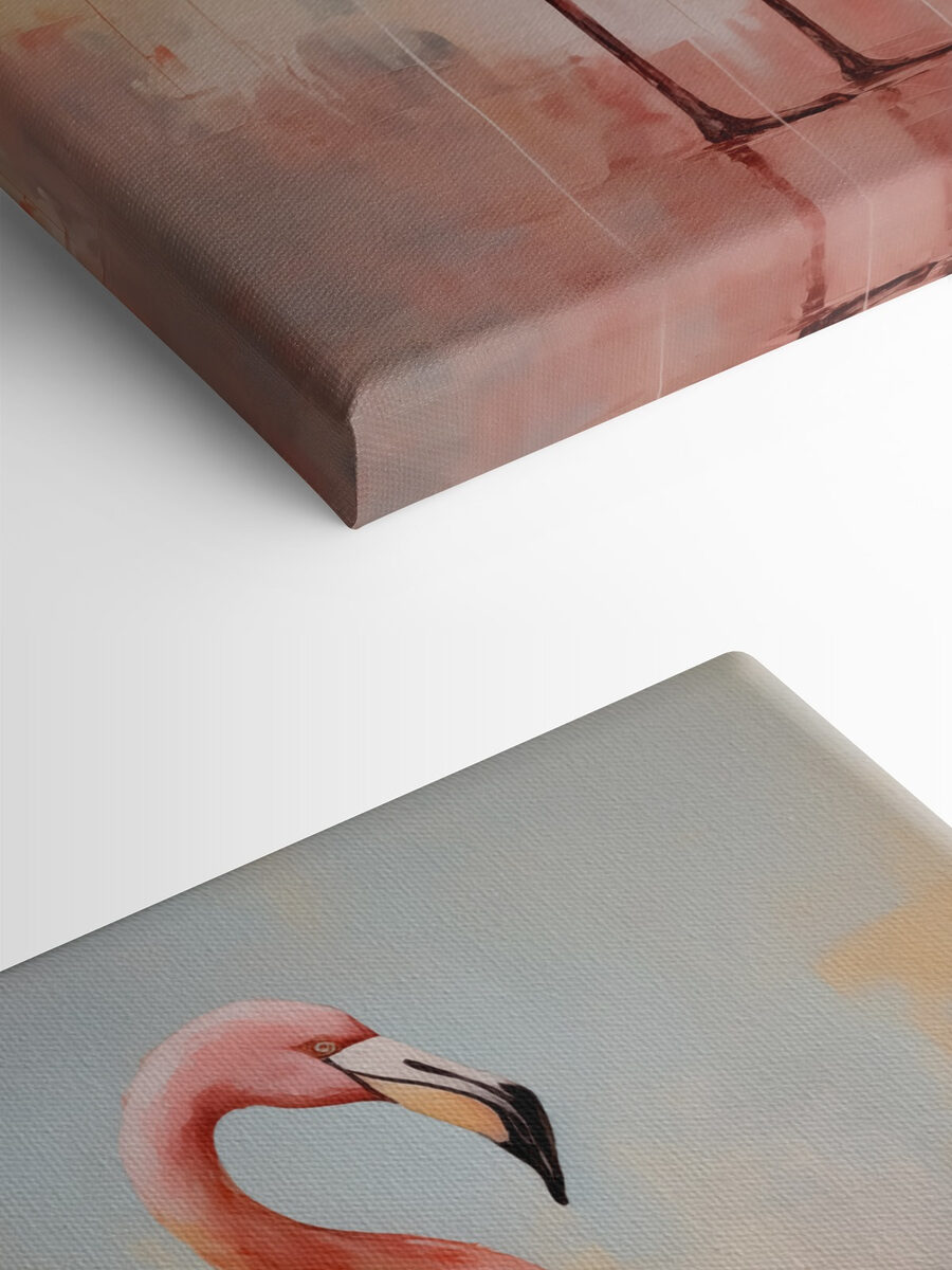 Peinture d'un flamant rose