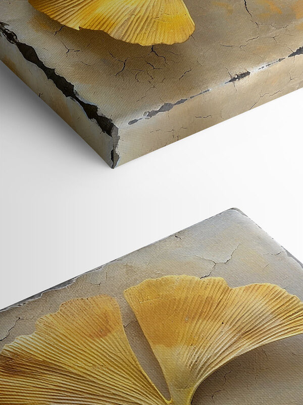 Feuilles jaunes sur une surface en béton Feuilles jaunes sur une surface en béton