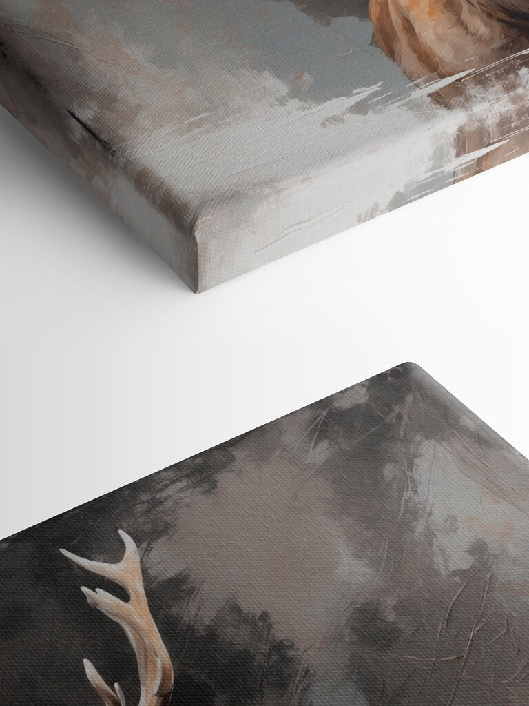 Deer with antlers looking at the camera