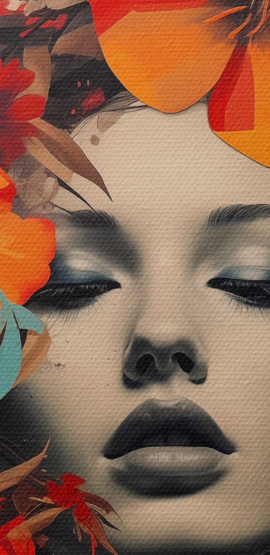 Femme avec des fleurs dans les cheveux