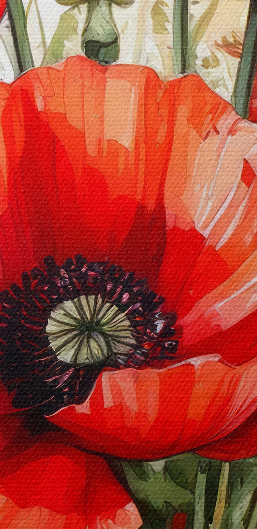Peinture de fleurs rouges