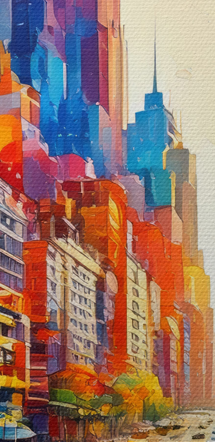 Rue de la ville avec voitures et bâtiments