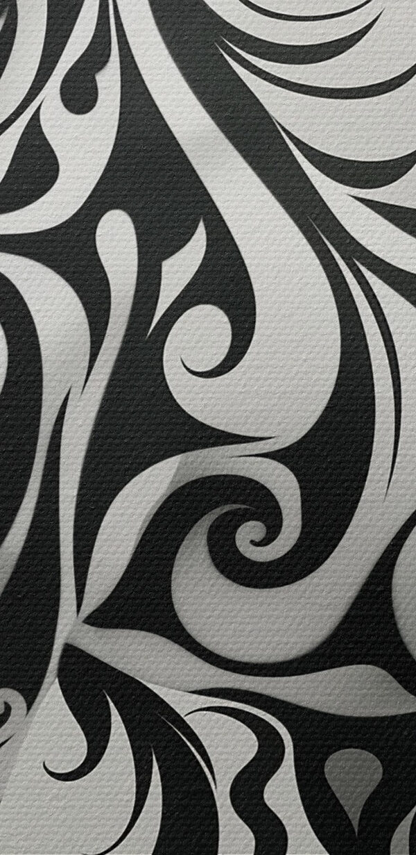 Cheval noir et blanc avec tourbillons Cheval noir et blanc avec tourbillons