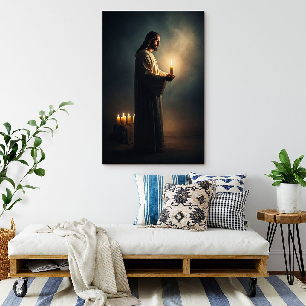 Man holding a candle