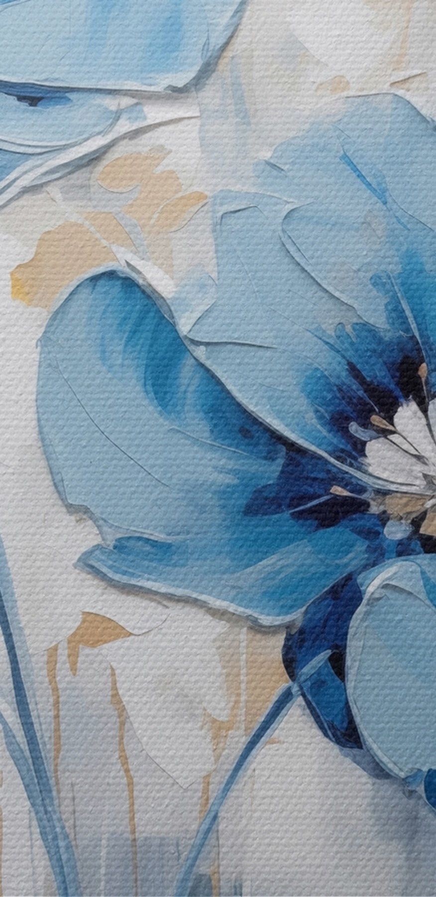 Peinture de fleurs bleues