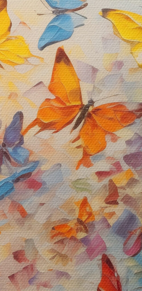 Group of butterflies flying in the air
