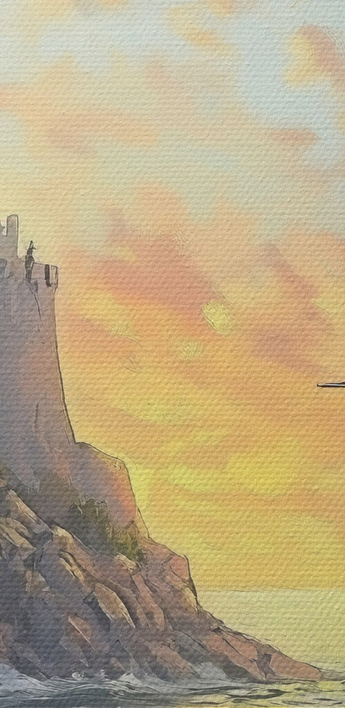 Painting of a ship sailing on the water Painting of a ship sailing on the water