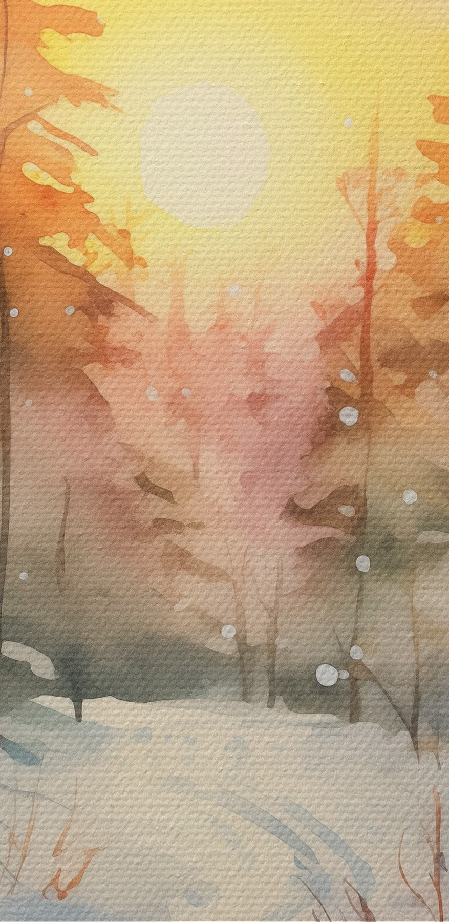 Aquarelle d'une forêt enneigée Aquarelle d'une forêt enneigée