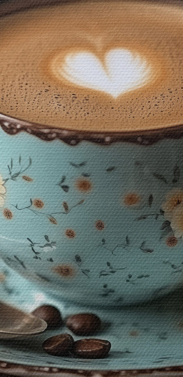Tasse de café avec une mousse en forme de cœur dans la mousse Tasse de café avec une mousse en forme de cœur dans la mousse