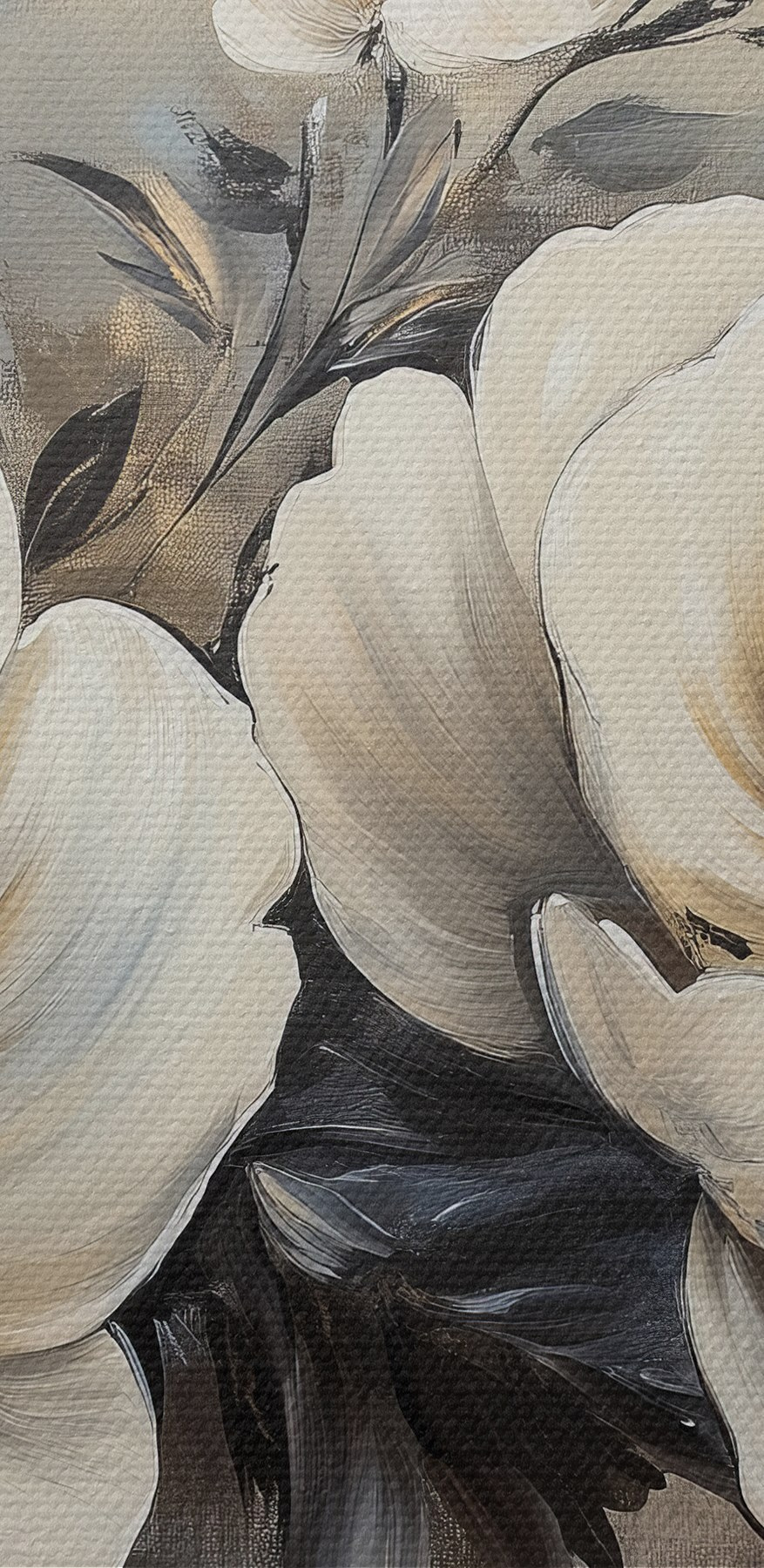 Peinture de fleurs blanches