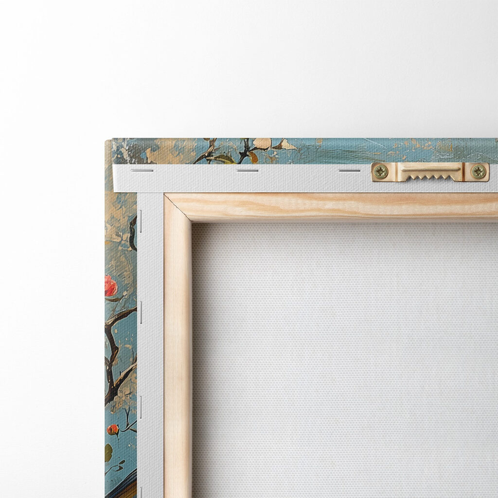 Group of birds on a branch with flowers Group of birds on a branch with flowers