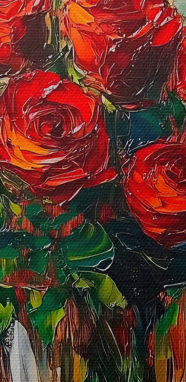 Peinture d'un bouquet de roses rouges Peinture d'un bouquet de roses rouges