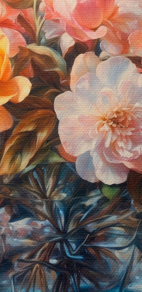 Peinture de fleurs dans un vase en verre Peinture de fleurs dans un vase en verre
